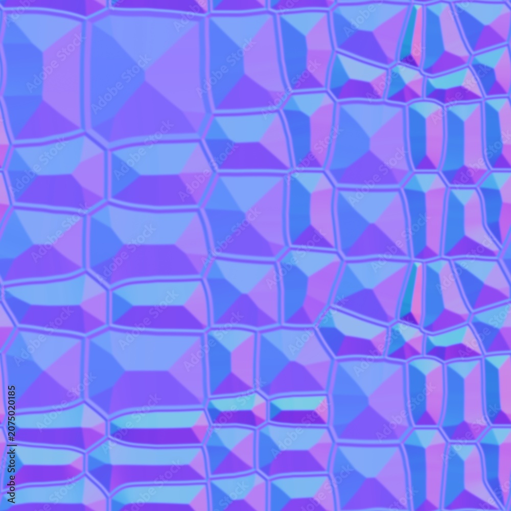 Obraz premium Faceted Geometric Block Normal Map