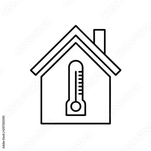 House Icon with Thermometer Symbol