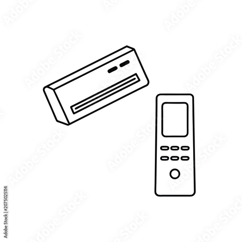 Air Conditioner Icon with Remote Control