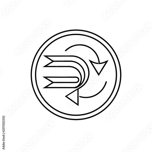 Circular Flow Icon with Arrows and Motion