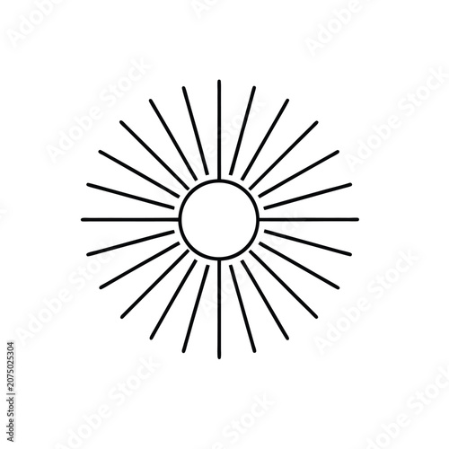 Sun Icon with Radiating Rays