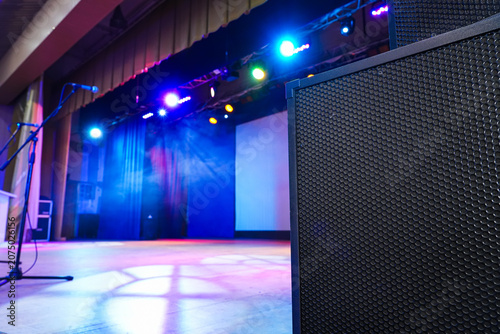 An empty stage ready for a performance.