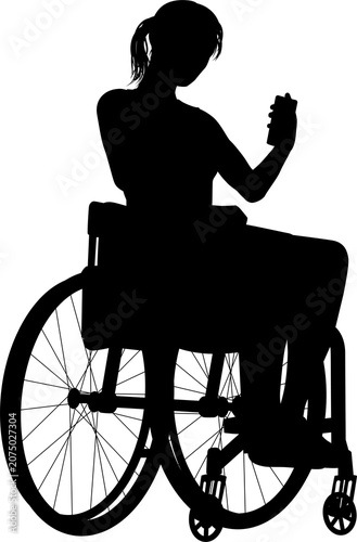 Silhouette of a woman seate...