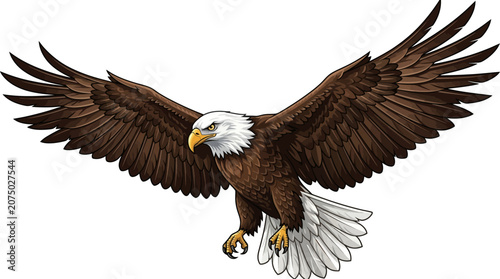 Canvastavla American Bald Eagle in Flight Posture.