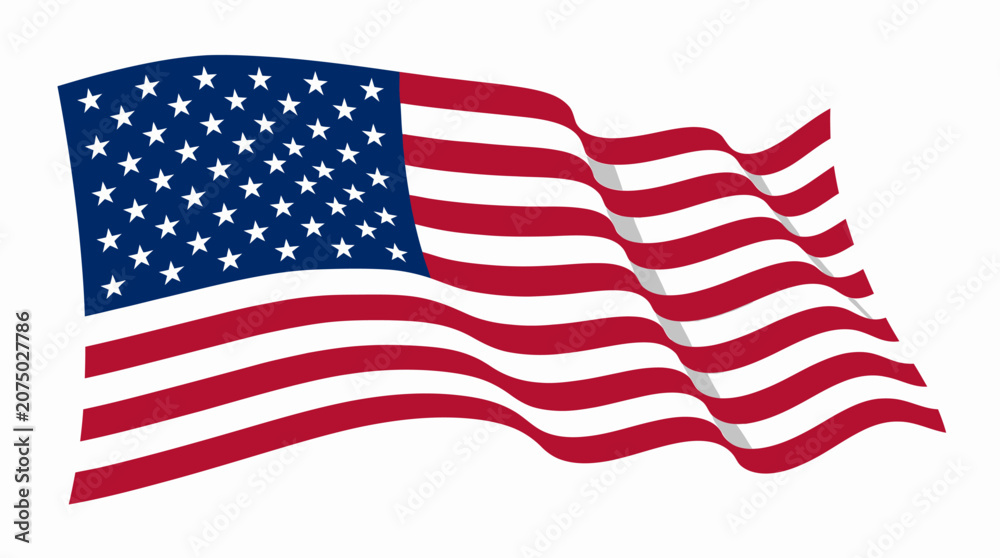 Fototapeta premium American flag waving in the wind.