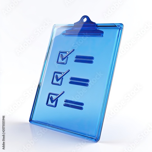 Blue Clipboard with Checklist and Checkmarks.