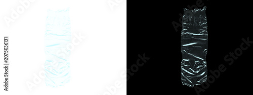 Glowing Light Blue Cyan Metallic Crumpled Foil Vertical Strip Texture Swatch on White and Black Dual Background