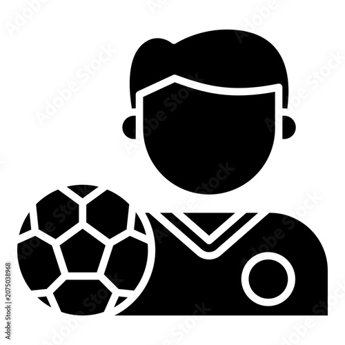Footballer, football player glyph solid icon	