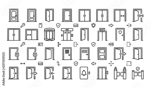 Collection of various door and access control icons
