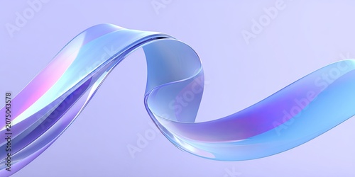Iridescent Ribbon Flowing Abstract Background with Soft Purple Hues.
