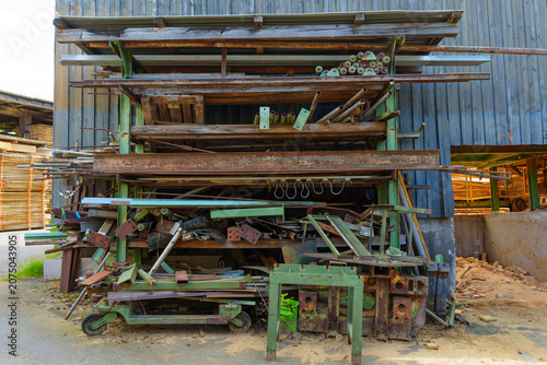 Принти на полотні Industrial Storage Rack with Metal Scraps in Otzberg-Lengfeld