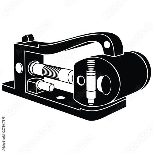 Foto Pneumatic piston actuator mechanical control device industrial component