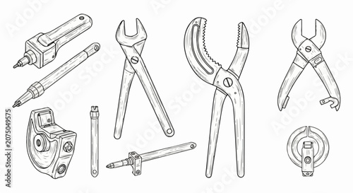 Collection of Various Hand Tools for Construction and Repair.