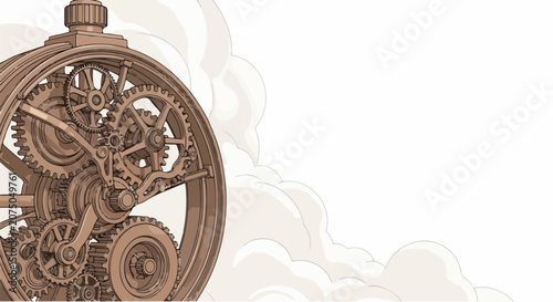 Intricate Mechanical Clockwork Gears and Cogs Displaying Times Passage.