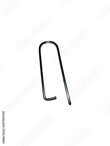 Single metal paperclip bent into a simple u shape