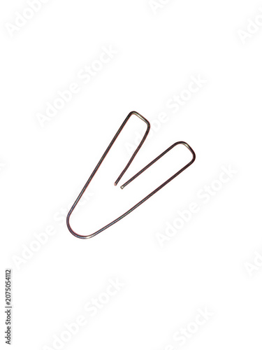 Single metal paperclip office supply