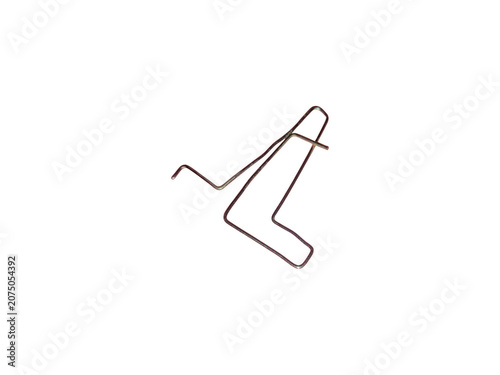 Single bent metal paperclip object