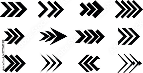 Vector Arrow Icons Set in Various Styles for Navigation and Design