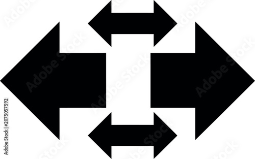 Vector Illustration of Arrows Pointing in Multiple Directions for Navigation and Movement