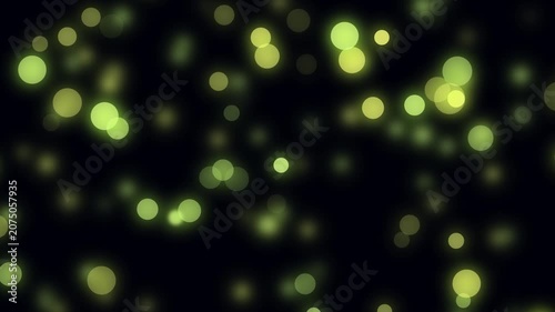 Abstract Glowing Light Particles Floating in Dark Background, Seamless Loop Bokeh Effect