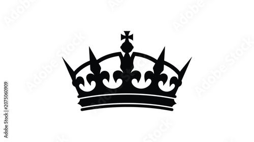 Schilderij op canvas Royal crown silhouette against a white background silhouette