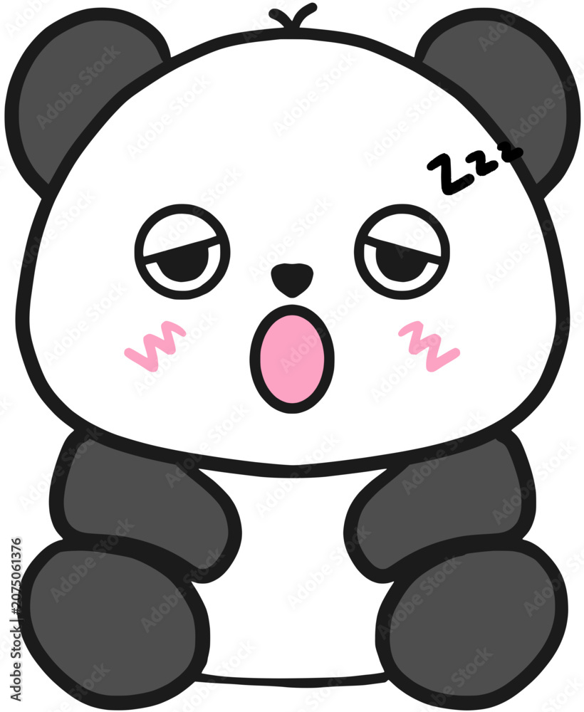 Naklejka premium panda bear cartoon