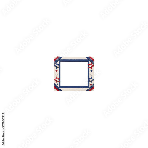 Patriotic Square Frame Border Design Featuring Red and Blue Stars and Stripes Elements for Fourth of July Celebrations and Memorial Day Projects