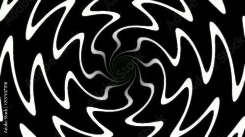 Hypnotic swirling vortex of black and white waves creating a disorienting optical illusion.