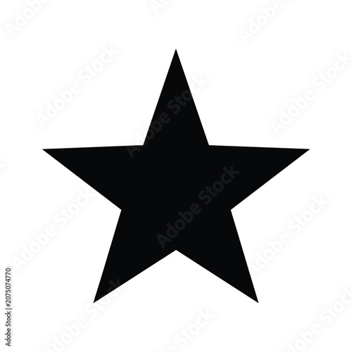 Classic five pointed star silhouette icon for rating systems and decorative graphic design