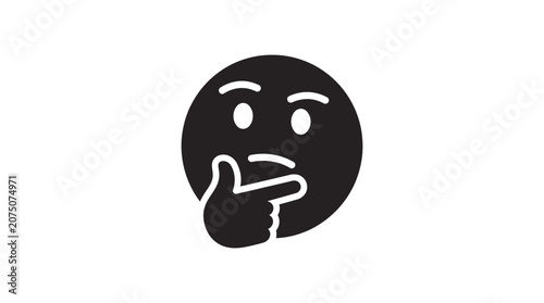 Fotografi World Emoji Day, Emoji, Emoji silhouette, Thinking face, puzzled emoticon, black