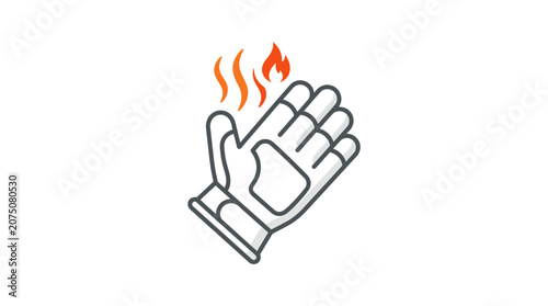 Bilde på lerret Burning Hand Gesture Icon Symbol.