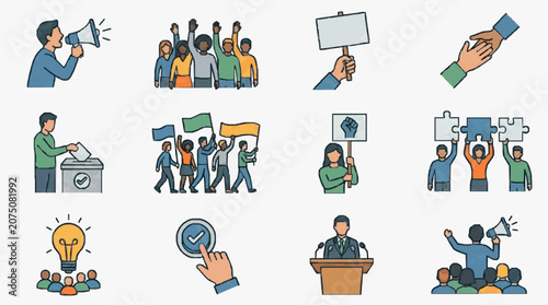 Fotografie Public Speaking and Protest Illustrations.