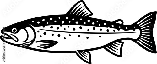 Fotografía Subtle trout fish graphic outline.