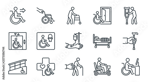 Disability accessibility icons set.