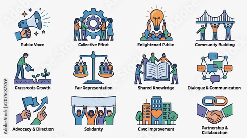Photos Illustrated Values and Workplace Ethics Concepts.