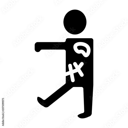 Bild auf Leinwand Zombie Silhouette Group Vector Glyph Icon Design