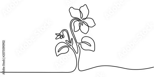 Konstfotografi Charming Continuous Line Art of a Violet