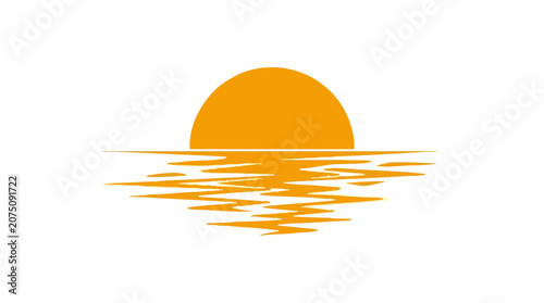 Foto Abstract orange sun and water reflection graphic design