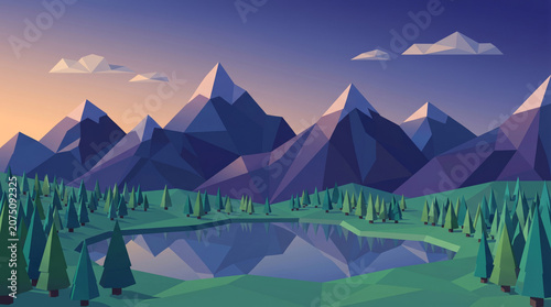 Low Poly Mountain Landscape