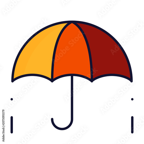 Colorful umbrella icon, rain symbol, weather graphic, vector illustration