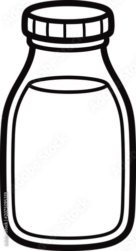Simple glass milk jar outline isolated.