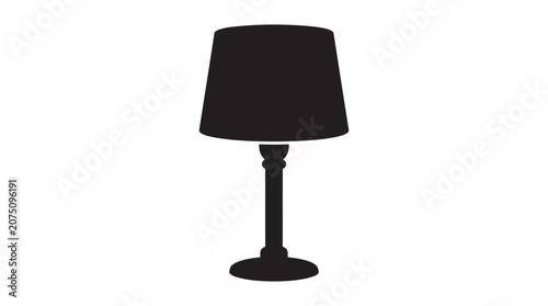 фотографія Table lamp with lampshade black silhouette tablelamp