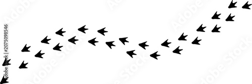 Canvastavla Penguin Footprint Trail Pattern Vector Illustration, Antarctic Bird Track Path S