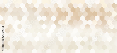 Abstract beige and white geometric hexagon pattern background