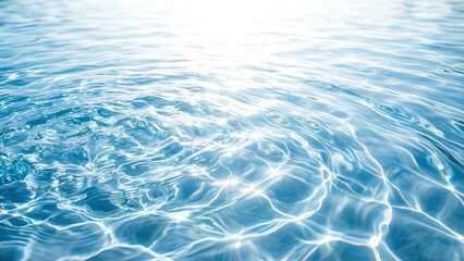 Water Caustics Light Overlay on White Background — Underwater Sunlight Texture