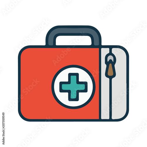 A red first aid kit icon with a green cross
