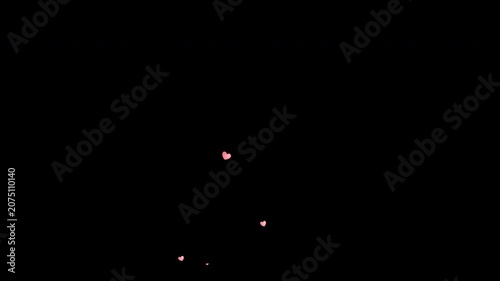 Floating pink hearts animation romantic love valentine background overlay for wedding videos, social media, and digital celebrations.