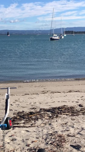 boat on the beach, New Zealand