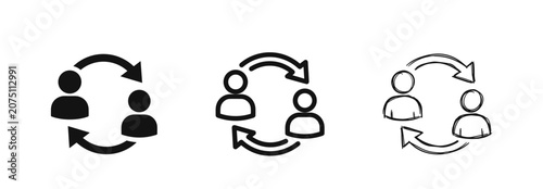 Photos People swapping icons, exchange, user interaction, partnership, communication, s