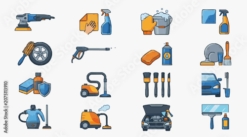 Household Cleaning Tools Collection.